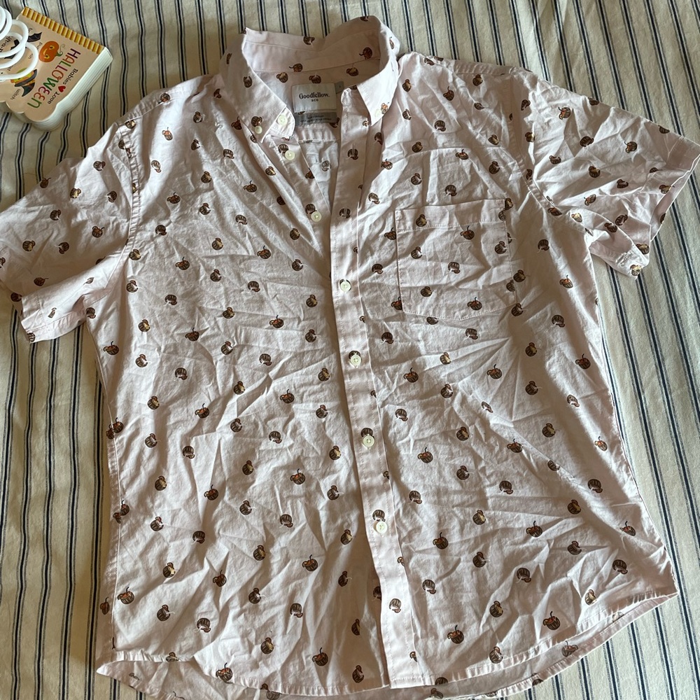 Pink coconut short sleeve button up